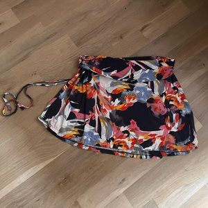 Fold Over Patagonia Skirt - blue/red floral